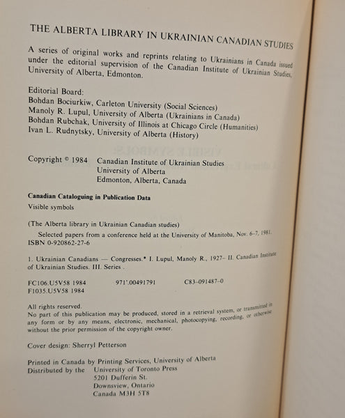 Visible Symbols: Cultural Expressions Among Canada's Ukrainians