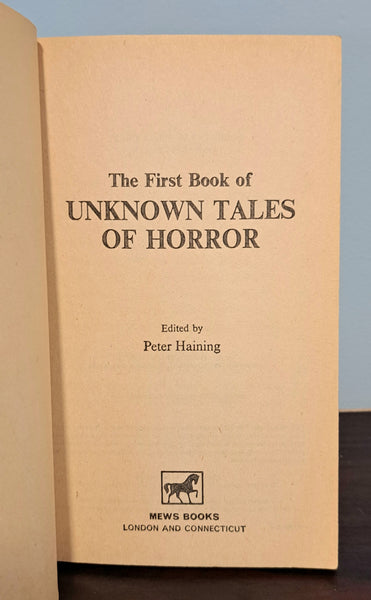 First Book of Unknown Tales of Horror