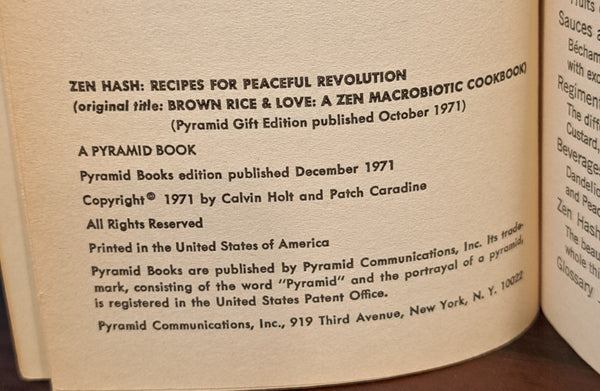 Zen Hash : A Macrobiotic Cookbook