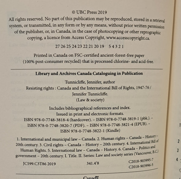 Resisting Rights: Canada and the International Bill of Rights, 1947-76