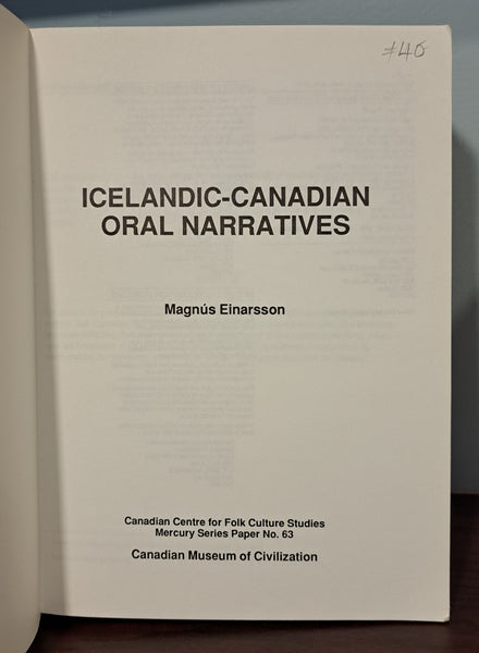 Icelandic-Canadian Oral Narratives