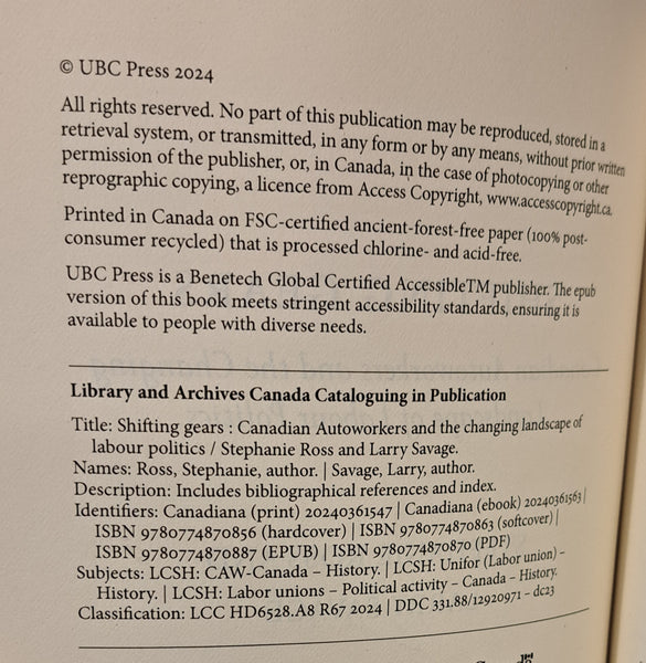 Shifting Gears: Canadian Autoworkers and the Changing Landscape of Labour Politics