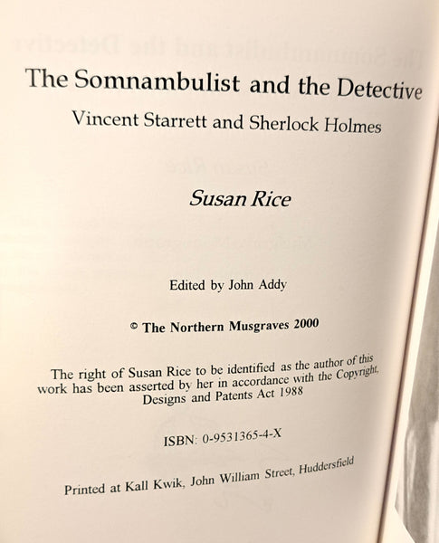 The Somnambulist and the Detective: Vincent Starrett and Sherlock Holmes