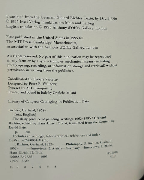 The Daily Practice of Painting Writings 1962-1993