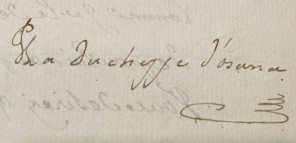 Signed Letter Maria Josefa Pimentel, Duchess of Osuna   Madrid, 1800